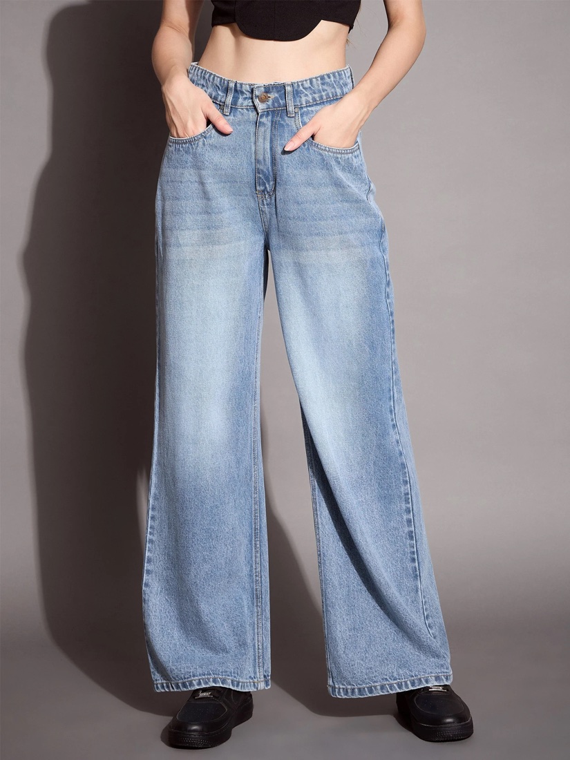 Denim Wide-Leg Jeans